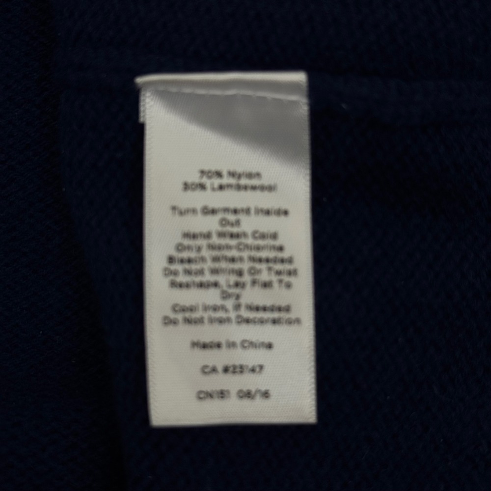 Talbots‎ Petites Navy Blue Embellished Fair Isle Lambswool Blend Sweater SP - Picture 8 of 8